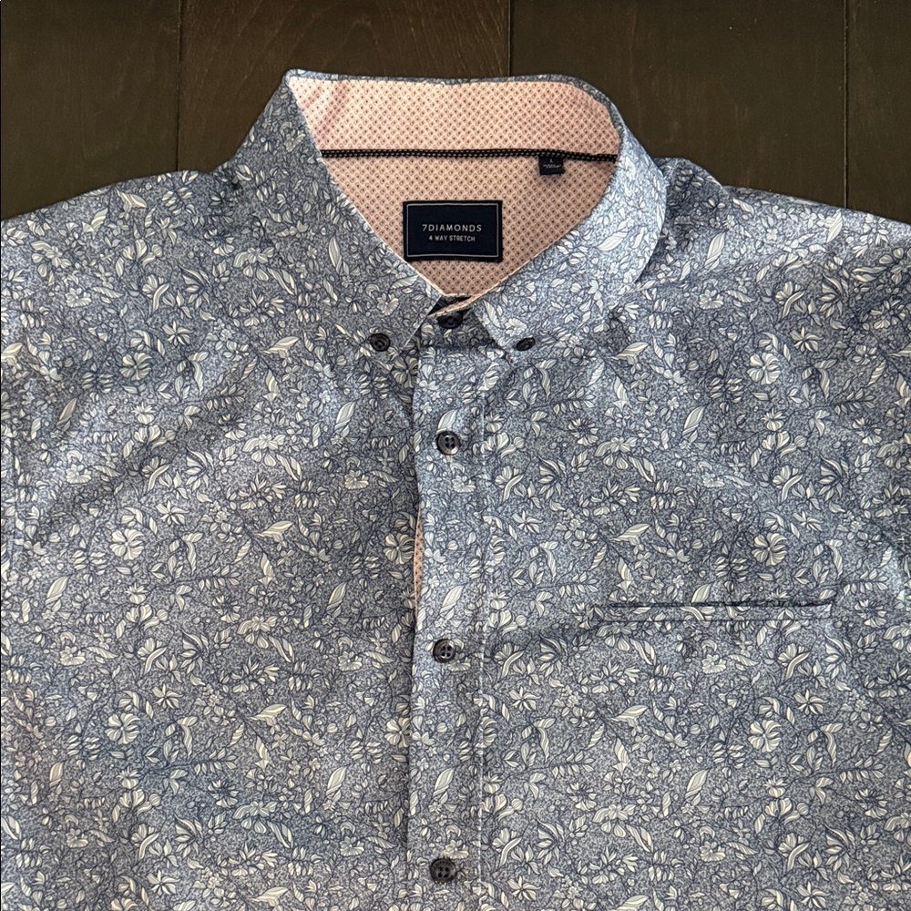 7 Diamonds Navy Floral Button Down Shirt